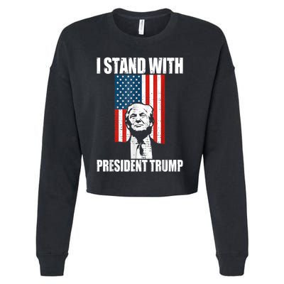 I Stand With President Trump MaraLago Trump Support Cropped Pullover Crew