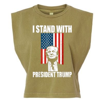 I Stand With President Trump MaraLago Trump Support Garment-Dyed Women's Muscle Tee