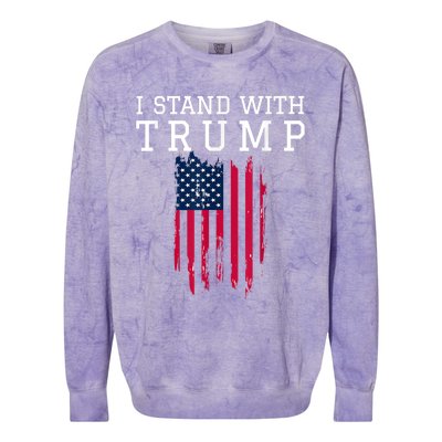 I Stand With Trump Pro Trump Supporter Colorblast Crewneck Sweatshirt