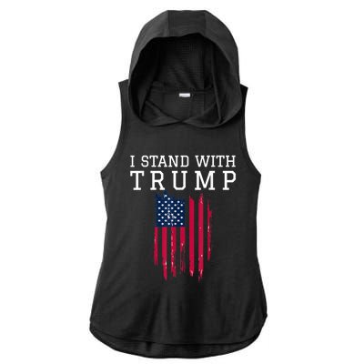 I Stand With Trump Pro Trump Supporter Ladies PosiCharge Tri-Blend Wicking Draft Hoodie Tank