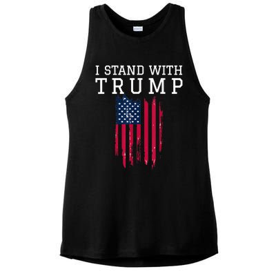 I Stand With Trump Pro Trump Supporter Ladies PosiCharge Tri-Blend Wicking Tank