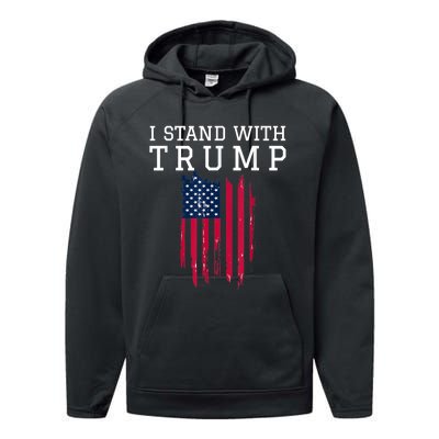 I Stand With Trump Pro Trump Supporter Performance Fleece Hoodie