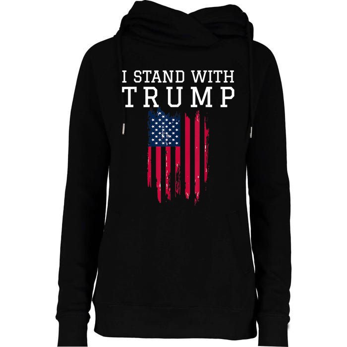 I Stand With Trump Pro Trump Supporter Womens Funnel Neck Pullover Hood