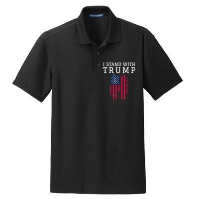 I Stand With Trump Pro Trump Supporter Dry Zone Grid Polo