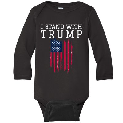 I Stand With Trump Pro Trump Supporter Baby Long Sleeve Bodysuit