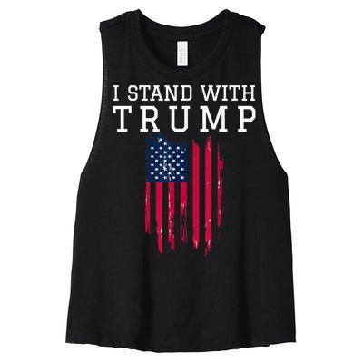 I Stand With Trump Pro Trump Supporter Women's Racerback Cropped Tank