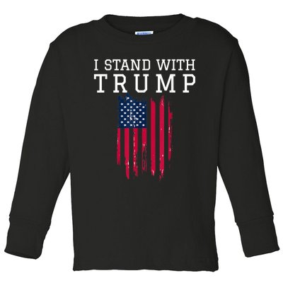 I Stand With Trump Pro Trump Supporter Toddler Long Sleeve Shirt