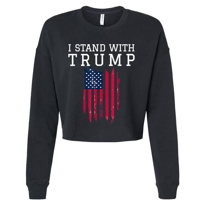 I Stand With Trump Pro Trump Supporter Cropped Pullover Crew