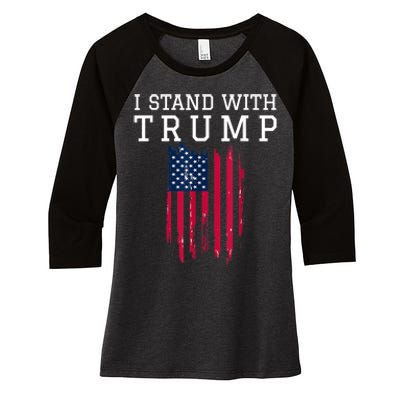 I Stand With Trump Pro Trump Supporter Women's Tri-Blend 3/4-Sleeve Raglan Shirt