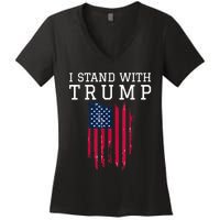 I Stand With Trump Pro Trump Supporter Women's V-Neck T-Shirt