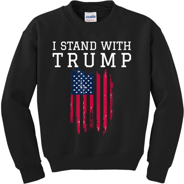 I Stand With Trump Pro Trump Supporter Kids Sweatshirt