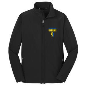 I Stand With Ukraine Ukrainian Flag Support Ukraine Gift Core Soft Shell Jacket