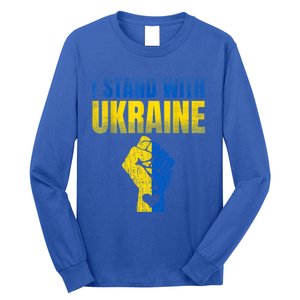 I Stand With Ukraine Ukrainian Flag Support Ukraine Gift Long Sleeve Shirt