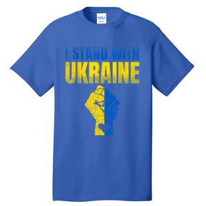 I Stand With Ukraine Ukrainian Flag Support Ukraine Gift Tall T-Shirt