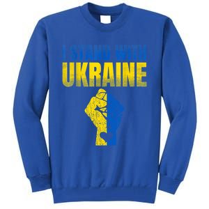 I Stand With Ukraine Ukrainian Flag Support Ukraine Gift Tall Sweatshirt