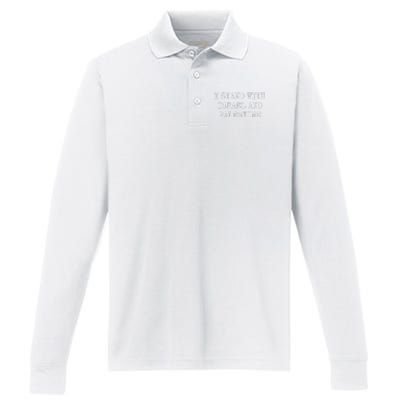 I STAND WITH ISRAEL AND PALESTINE Performance Long Sleeve Polo