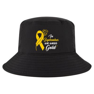 In September We Wear Gold Childhood Cancer Awareness Cool Comfort Performance Bucket Hat