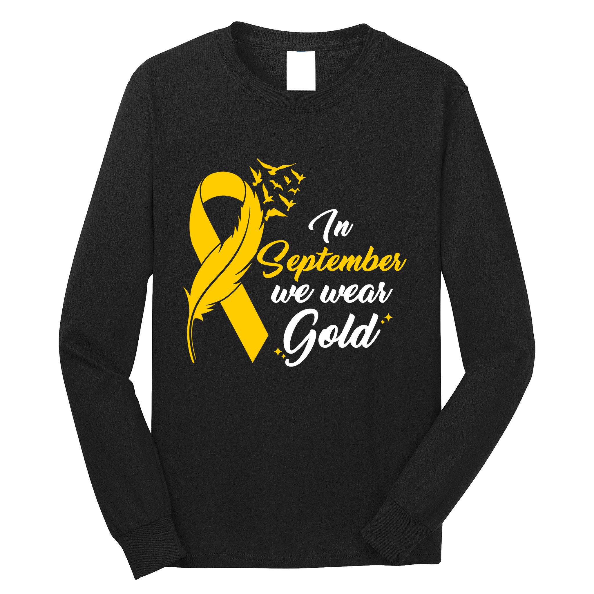 In September We Wear Gold Childhood Cancer Awareness Long Sleeve Shirt