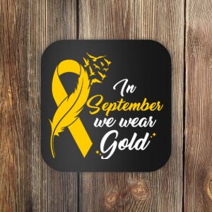 In September We Wear Gold Childhood Cancer Awareness Coaster