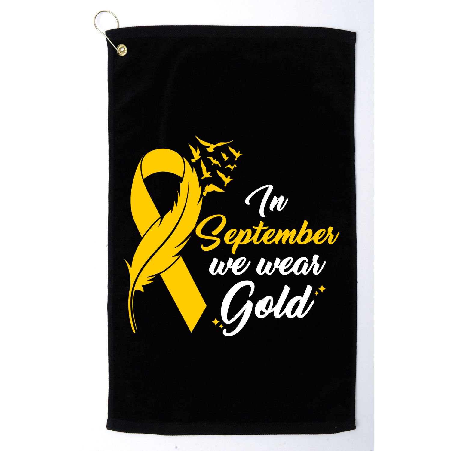 In September We Wear Gold Childhood Cancer Awareness Golf Towel