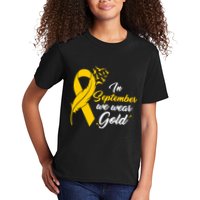 In September We Wear Gold Childhood Cancer Awareness Kids T-Shirt