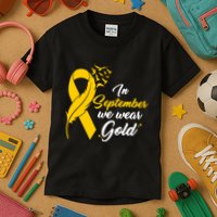 In September We Wear Gold Childhood Cancer Awareness Kids T-Shirt