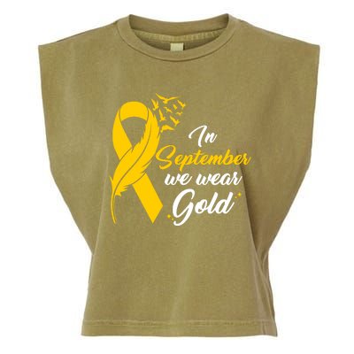 In September We Wear Gold Childhood Cancer Awareness Garment-Dyed Women's Muscle Tee