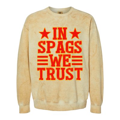 In Spags We Trust Trending Design Colorblast Crewneck Sweatshirt