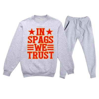 In Spags We Trust Trending Design Premium Crewneck Sweatsuit Set