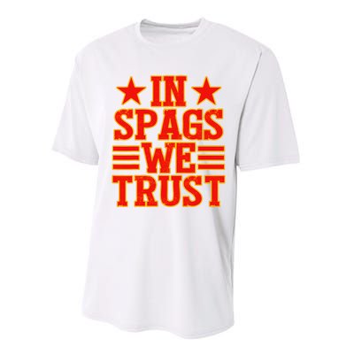 In Spags We Trust Trending Design Performance Sprint T-Shirt