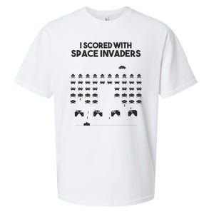 I Scored With Space Invaders Retro Gaming Design Sueded Cloud Jersey T-Shirt