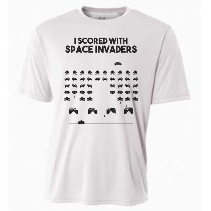 I Scored With Space Invaders Retro Gaming Design Cooling Performance Crew T-Shirt