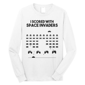 I Scored With Space Invaders Retro Gaming Design Long Sleeve Shirt