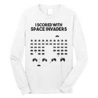 I Scored With Space Invaders Retro Gaming Design Long Sleeve Shirt