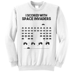 I Scored With Space Invaders Retro Gaming Design Sweatshirt