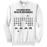 I Scored With Space Invaders Retro Gaming Design Sweatshirt