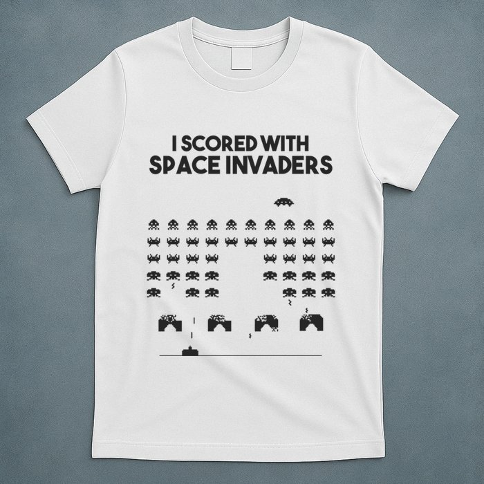 I Scored With Space Invaders Retro Gaming Design T-Shirt