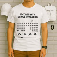 I Scored With Space Invaders Retro Gaming Design T-Shirt