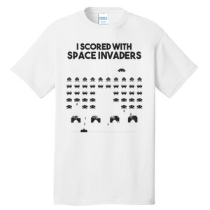 I Scored With Space Invaders Retro Gaming Design Tall T-Shirt