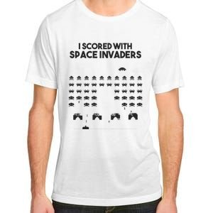 I Scored With Space Invaders Retro Gaming Design Adult ChromaSoft Performance T-Shirt