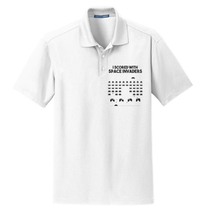 I Scored With Space Invaders Retro Gaming Design Dry Zone Grid Polo