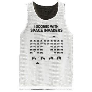 I Scored With Space Invaders Retro Gaming Design Mesh Reversible Basketball Jersey Tank