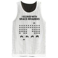 I Scored With Space Invaders Retro Gaming Design Mesh Reversible Basketball Jersey Tank