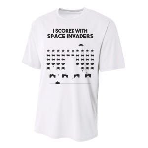 I Scored With Space Invaders Retro Gaming Design Performance Sprint T-Shirt