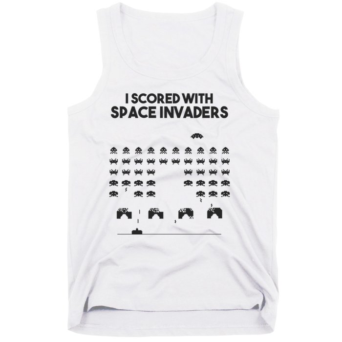 I Scored With Space Invaders Retro Gaming Design Tank Top