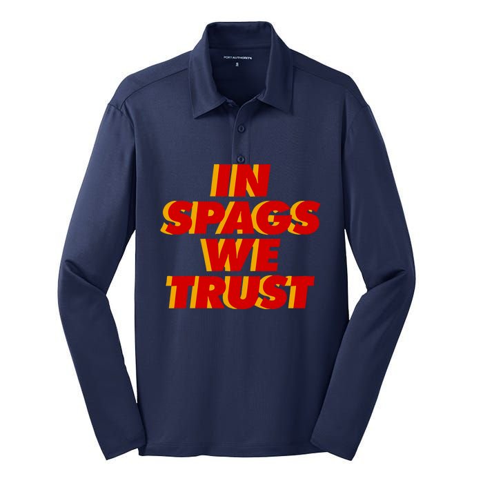 In Spags We Trust Silk Touch Performance Long Sleeve Polo