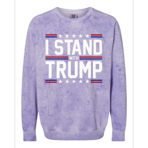 I Stand With Trump American Flag Usa Trump Supporter Colorblast Crewneck Sweatshirt