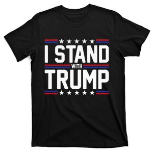 I Stand With Trump American Flag Usa Trump Supporter T-Shirt