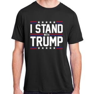 I Stand With Trump American Flag Usa Trump Supporter Adult ChromaSoft Performance T-Shirt