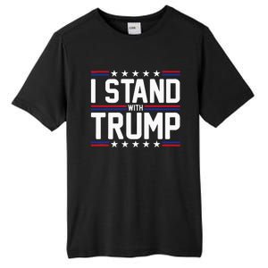 I Stand With Trump American Flag Usa Trump Supporter Tall Fusion ChromaSoft Performance T-Shirt